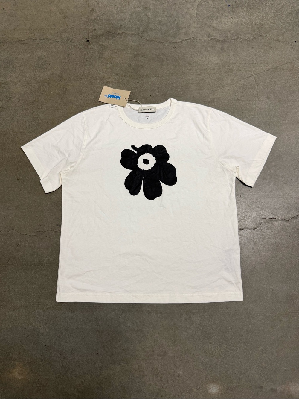 Marimekko Erna Unikko Placement Kioski White T-Shirt Adult Medium New W Tag